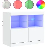 vidaXL Sideboard mit LED-Leuchten Weiß 81x37x67 cm