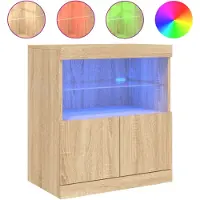 vidaXL Sideboard mit LED-Leuchten Sonoma-Eiche 60x37x67 cm