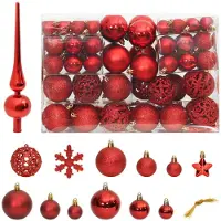 vidaXL 111-tlg. Weihnachtskugel-Set Rot Polystyrol