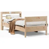 vidaXL Massivholzbett ohne Matratze 75x190 cm Kiefernholz