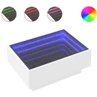 vidaXL LED-Couchtisch Weiß 70x50x30 cm Holzwerkstoff