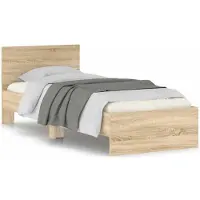 vidaXL Bettgestell ohne Matratze mit Kopfteil Sonoma-Eiche 75x190 cm