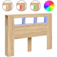 vidaXL LED-Kopfteil Sonoma Eiche 140x18,5x103,5 cm Holzwerkstoff