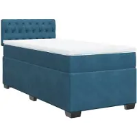 vidaXL Boxspringbett mit Matratze Dunkelblau 80x200 cm Samt