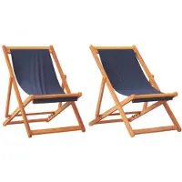 vidaXL Klappstühle, 2 Stück, blauer Stoff
