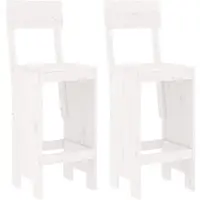 vidaXL Barhocker 2 Stk. Weiß 40x48,5x115,5 cm Massivholz Kiefer