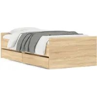 vidaXL Bettgestell mit Schubladen Sonoma-Eiche 90x200 cm