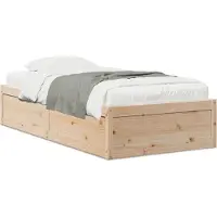 vidaXL Massivholzbett ohne Matratze 75x190 cm Kiefernholz
