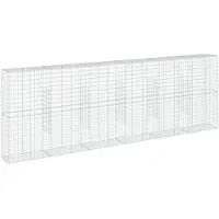 vidaXL Gabione mit Deckel 600x50x200 cm Verzinktes Eisen