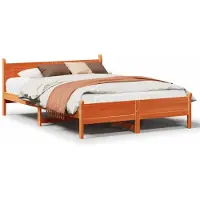vidaXL Massivholzbett ohne Matratze Wachsbraun 120x200 cm Kiefernholz