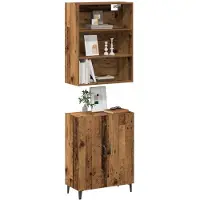 vidaXL Sideboard mit Wandschrank Altholz-Optik Holzwerkstoff