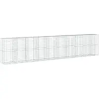 vidaXL Gabione mit Deckel 950x100x200 cm Verzinktes Eisen