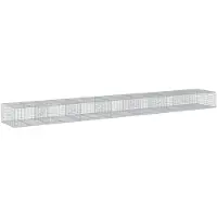 vidaXL Gabione mit Deckel 700x100x50 cm Verzinktes Eisen