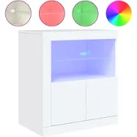 vidaXL Sideboard mit LED-Beleuchtung Weiß 60,5x37x67 cm