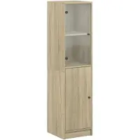 vidaXL Highboard mit Glastür Sonoma-Eiche 35x37x142 cm