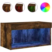 vidaXL TV-Schrank mit LED-Leuchten Räuchereiche 60x30x30 cm