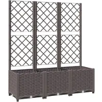 vidaXL - Pflanzgefäß - mit - Spalier - 120x40x136 - cm - Polypropylen - braun