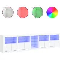 vidaXL Sideboard mit LED-Leuchten Weiß 283x37x67 cm