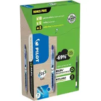 Pilot Begreen Gelschreiber Bottle 2 Pen BeGreen, blau, Strichbreite 0,4 mm, dokumentenecht, nachfüllbar, 89 % Recyclingmaterial, 10 Stück + 10 Minen blau
