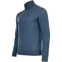 Armani Exchange A|X Herren Rollkragenpullover - Feinstrick, Schurwolle, Logo, einfarbig Indigoblau / XL