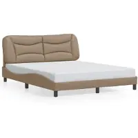 vidaXL Bettgestell ohne Matratze "Hvar" Cappuccino-Braun 160x200 cm Kunstleder