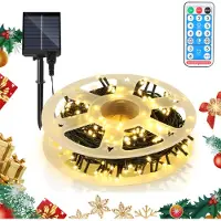 Izrielar LED Solar Lichterkette 50M 500LEDs mit 8 Modi für Innen Garten Party & Weihnachtsdeko Beleuchtung Deko, Warmweiß