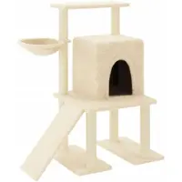 vidaXL Kratzbaum mit Sisal-Kratzsäulen Creme 96,5 cm