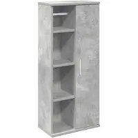 vidaXL Badezimmerschrank mit Rollenhalter Betongrau 39x22x90 cm