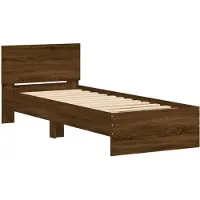 vidaXL Bettgestell ohne Matratze mit Kopfteil Braun Eiche 90x200 cm