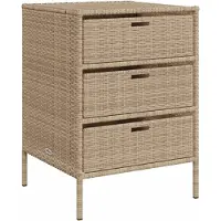 vidaXL Gartenschrank Beige 55x59x80 cm Poly Rattan