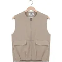 Catwalk junkie Damen Blazers Check Bodywarmer - Beige - Größe 40