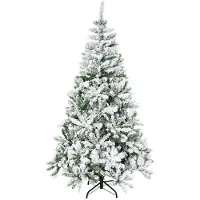 BellaFurn Künstlicher Weihnachtsbaum mit Schnee, 180 cm, 750 Spitzen | Farbe: Grün/Weiß | Abmessungen: 105x105x180 cm