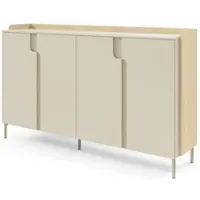 Beautysofa | Sideboard POSITIVO Kommode Macadamia und Eiche Mavelie Alba 183,2 x 110 x 42 cm – Modernes Sideboard mit Tip-On-System