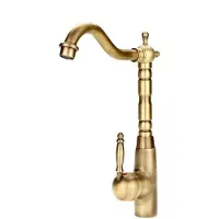 OEM Messing-Wasserhahn mit 360-Grad-Drehung - Warm- und Kaltwasser-Mischer - für Küche und Bad - inkl. 2 Schlauchsenken