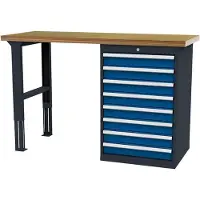 Simplaflex Forum Reihenwerkbank B1500mm 8 Schubladen RAL7016/5010, 4317784947343
