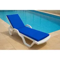Hannah Home , Hochwertiges Sonnenliege-Kissen, Blau, 100% Polyester, 60x80 cm, 15 DNS 4 cm