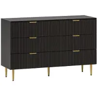 Helloshop26 Kommode mit 6 Schubladen für das Schlafzimmer 120 x 40 x 76,5 cm großer Stauraum kippsicher modern