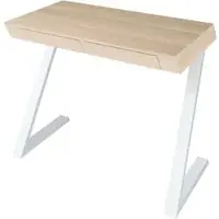 Letti Schreibtisch Nith 100x76 cm in Eiche Weiß – moderner Arbeitstisch
