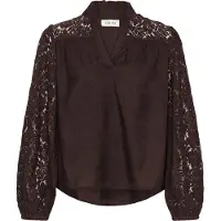 Cream Langarmbluse "Damen Bluse langarm CRLiselin", Damen, Gr. 36, braun (chocolate plum), Obermaterial: 80% Viskose LENZING ECOVERO CV LenzEcov. 20% Nylon NY., Blusen Langarmbluse