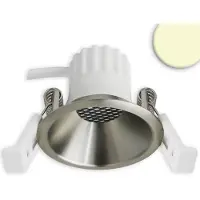 ISOLED LED Einbaustrahler BACK45, nickel geb., rund, 5W, CRI90, 3000K, rückversetzt, Honeycomb, dimmbar 117272