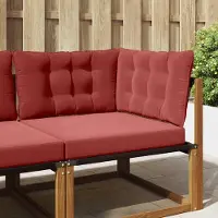 vidaXL Sofakissen für draußen （3 pcs）- CLORIS - Weinrot Polyester - Gartenmöbelauflagen C1753