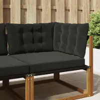 vidaXL Sofakissen für draußen （3 pcs）- CLORIS - Schwarz Polyester - Gartenmöbelauflagen C1752