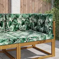 vidaXL Sofakissen für draußen （3 pcs）- CLORIS - Blattmuster Polyester - Gartenmöbelauflagen C1739
