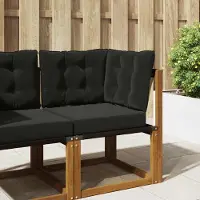 vidaXL Sofakissen für draußen （3 pcs）- CLORIS - Schwarz Polyester - Gartenmöbelauflagen C1701
