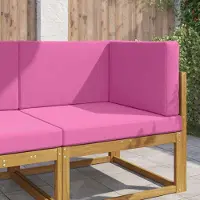 vidaXL Sofakissen für draußen （3 pcs）- CLORIS - Rosa Polyester - Gartenmöbelauflagen C1733