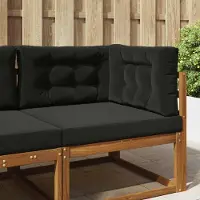 vidaXL Sofakissen für draußen （3 pcs）- CLORIS - Schwarz Polyester - Gartenmöbelauflagen C1737