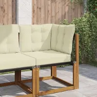 vidaXL Sofakissen für draußen （3 pcs）- CLORIS - Creme Polyester - Gartenmöbelauflagen C1699