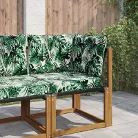 vidaXL Sofakissen für draußen （3 pcs）- CLORIS - Blattmuster Polyester - Gartenmöbelauflagen C1703