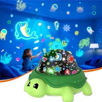 Slyrun Schildkröte Nachtlicht Kinder, LED Sternenhimmel Projektor mit Meerestier Design, 16 Farben Lampe als Geschenk für Kinder ab 3 Jahren