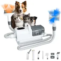 Dopwii Hund Grooming Set 5 in 1 mit Schermaschine, leiser Fellpflege Staubsauger, 7 Stufen Einstellung & 3.5L Behälter für stressfreie Haustierpflege